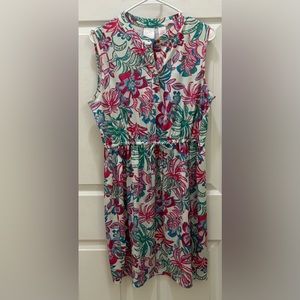 Stella Parker Collection Sleeveless Colorful Floral Shift Dress Large